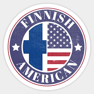 Proud Finnish-American Badge - Finland Flag Sticker